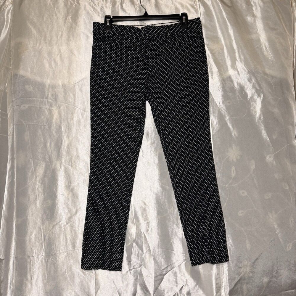 Banana Republic Women’s Ankle Dress Pants 4 Petite Sloan Black/White Skinny Fit